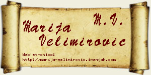 Marija Velimirović vizit kartica